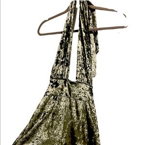 LF army green velvet romper never worn